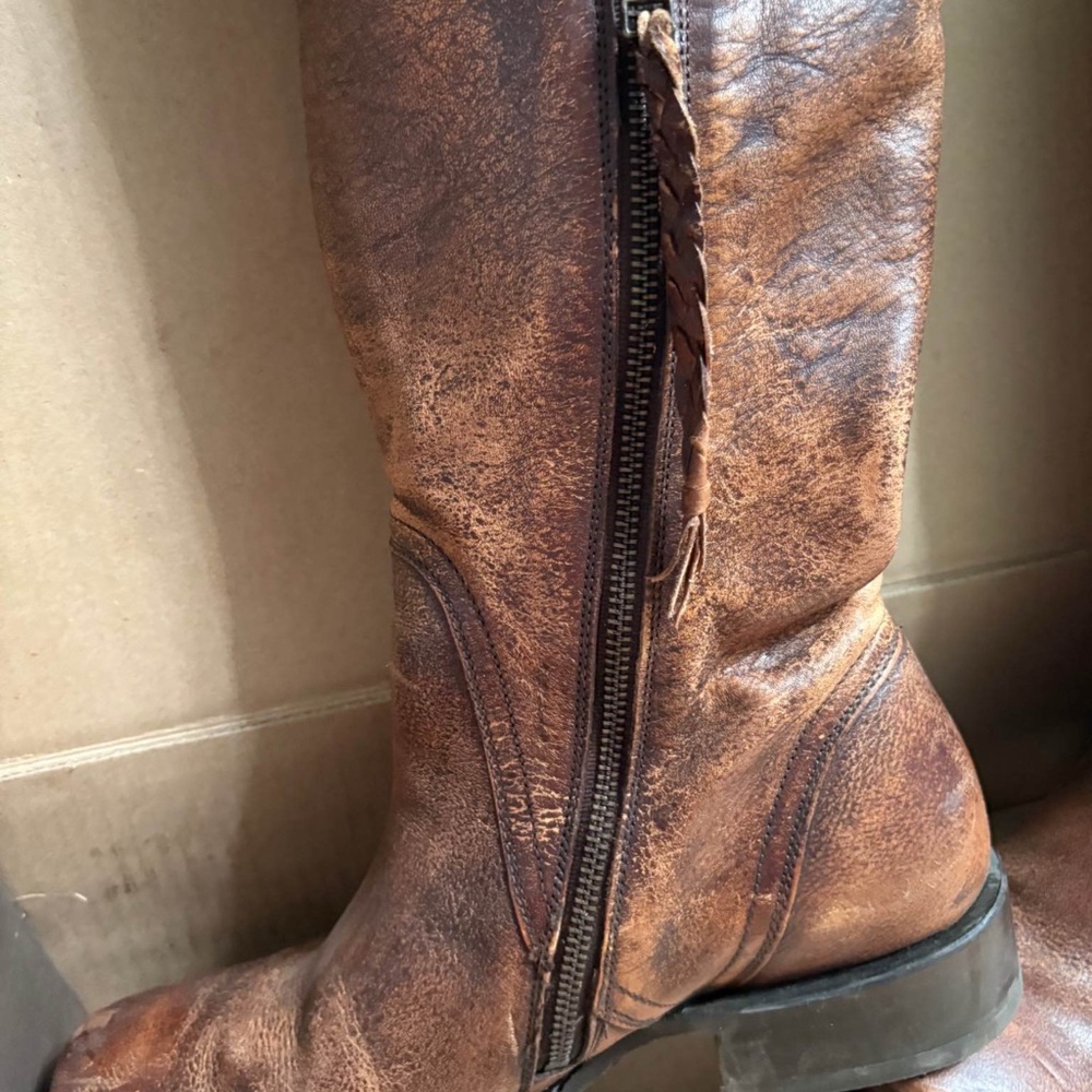 ARIAT Brown Leather Tall Riding Boots sz 9B Worn 1x - Picture 3 of 7